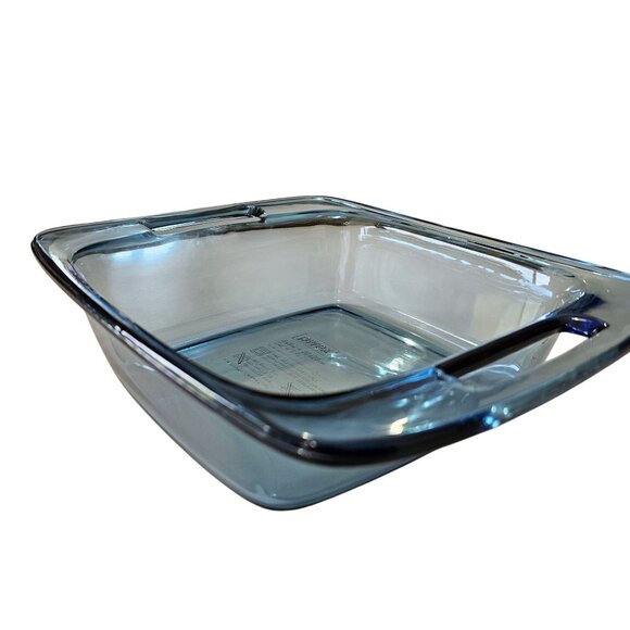 Pyrex Easy Grab Blue Glass Pan 8" square Atlantic blue large handle 2qt colorful - Picture 1 of 9
